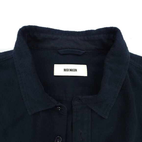 NEW Buck Mason Vintage Brushed Flannel Shirt Jacket Navy Minimal Quiet Luxury - Picture 2 of 9